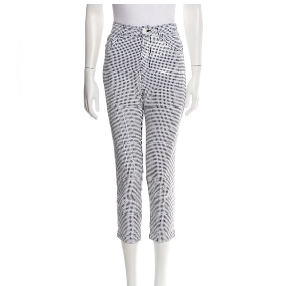 Sandro Black and White Sequined Pants Paris size 36 - Picture 1 of 9